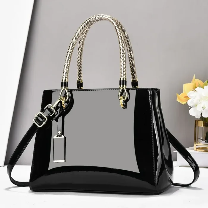 2025 Light Luxury Fashion Lacquer Leather Handbag Large Capacity Ladies Casual Shoulder Crossbody Bag Bright Face Women's Bag - Image 4
