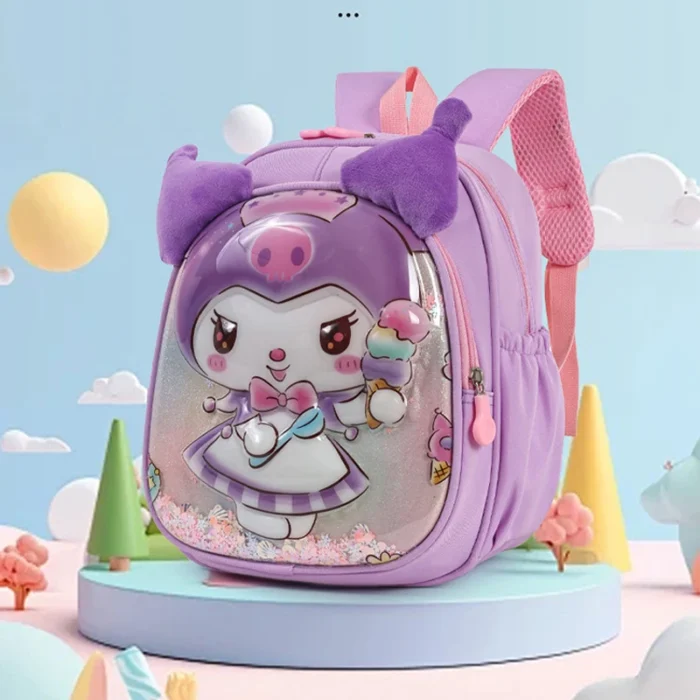 New High-Appearance-Level Cartoon And Anime-Related 3d Sanrio Kuromi Spine Support Large-Capacity Backpack For Girls Students - Image 4
