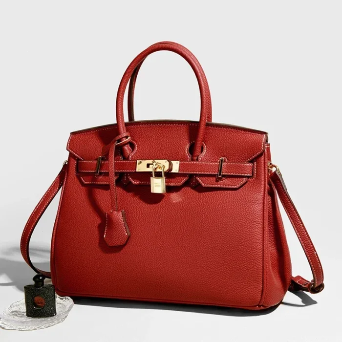 Commuter Essential Luxury Backpack Bag with Solid Color and Leather for Business Leisure Unisex High-End - Image 3