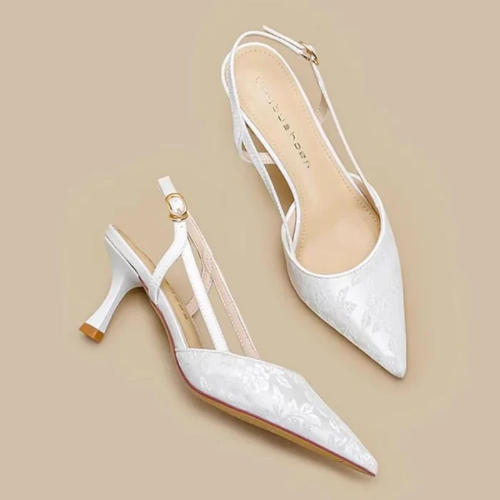 Summer New Women's Sandals with Pointed Fine Heels Embroidered with Chinese Style High Heels - Image 2