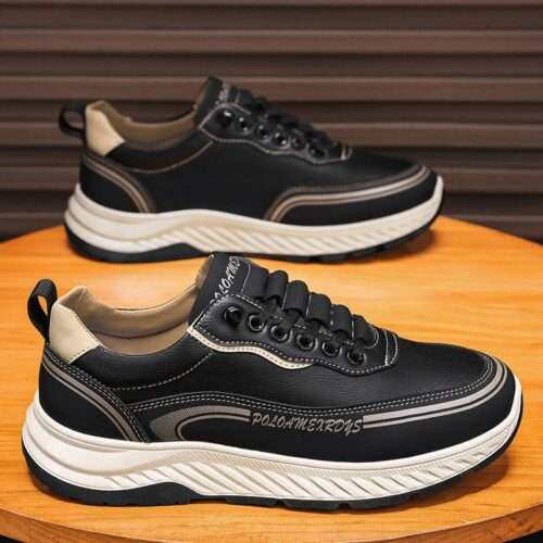 Men's men's shoes lightweight and wear-resistant 2025 casual shoes new men's microfiber leather trendy all-match soft sole breathable shoes