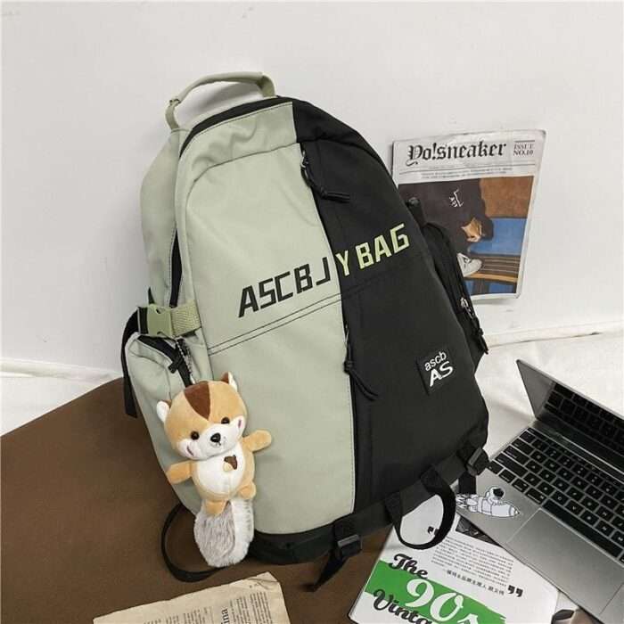 Large capacity ins schoolbag men's Korean version new all-match high school college student backpack Japanese junior high school student backpack women - Image 9
