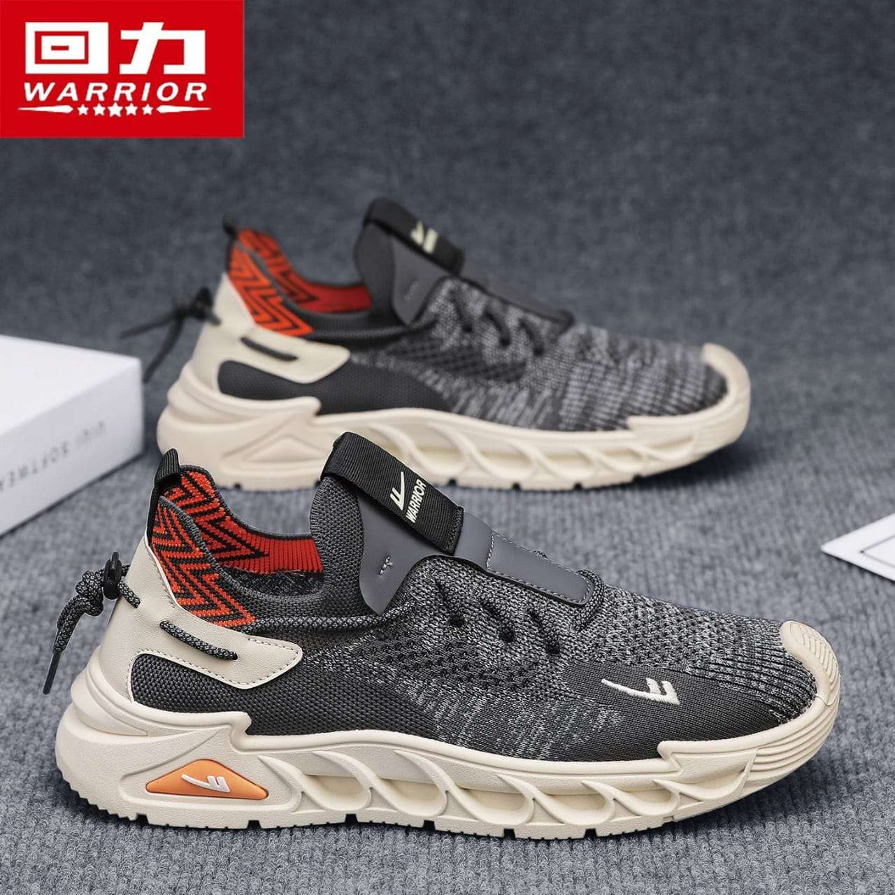 Warrior men's shoes mesh breathable fly woven trendy shoes summer slip-on lazy shoes men's sports casual running shoes mesh shoes - Image 4