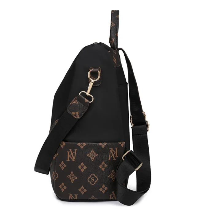 Latest vintage style ladies backpack with a high-end feel, nylon printed two-way bag with large capacity for outdoor travel, a p - Image 3