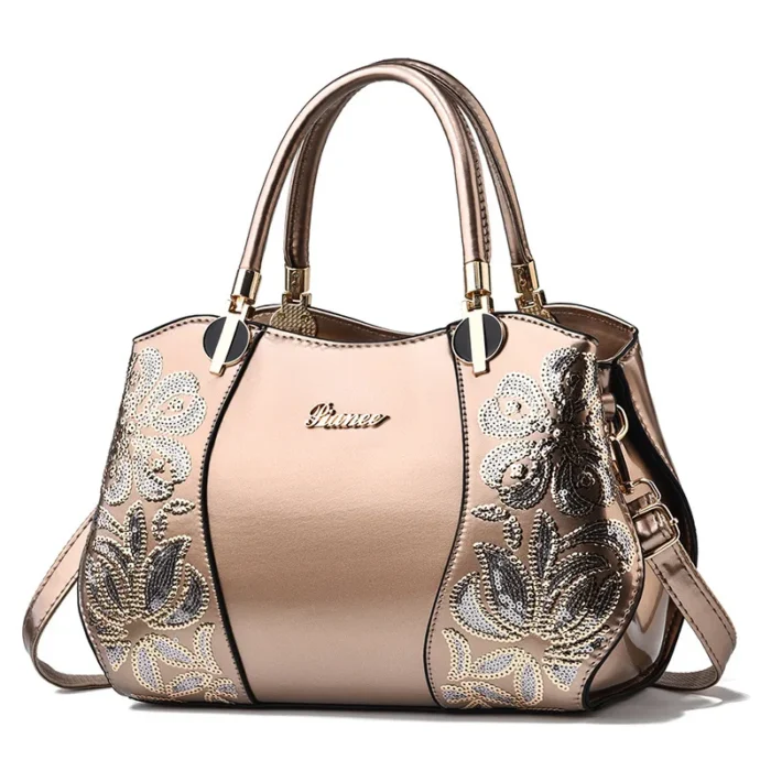 Fashion Embroidered Women's Bag Shaped Boston Women's Crossbody Bag Patent Leather Large Capacity Womens Handbag Bolsos Mujer - Image 2