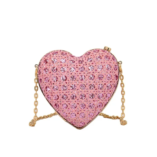 New Arrivals Women's Crossbody Messenger Bags Fashion PU Handbags with Heart Shape Diamond Crystal Ladies' Purses