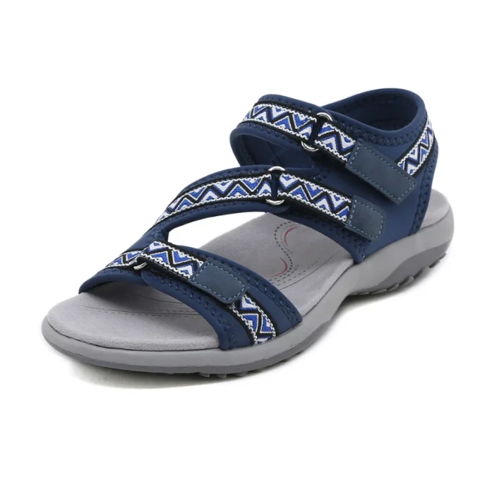 Spring And Summer Printed Velcro Comfortable Casual Beach Flat Sandals For Women's Ethnic Style Leisure Comfortable And Simple - Image 2