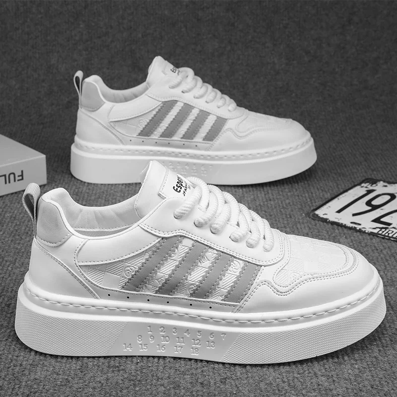 Fashionable New Men's Sports Shoes Breathable Student Versatile Men's Board Shoes 2025 Men's Casual Summer White Shoes - Image 3