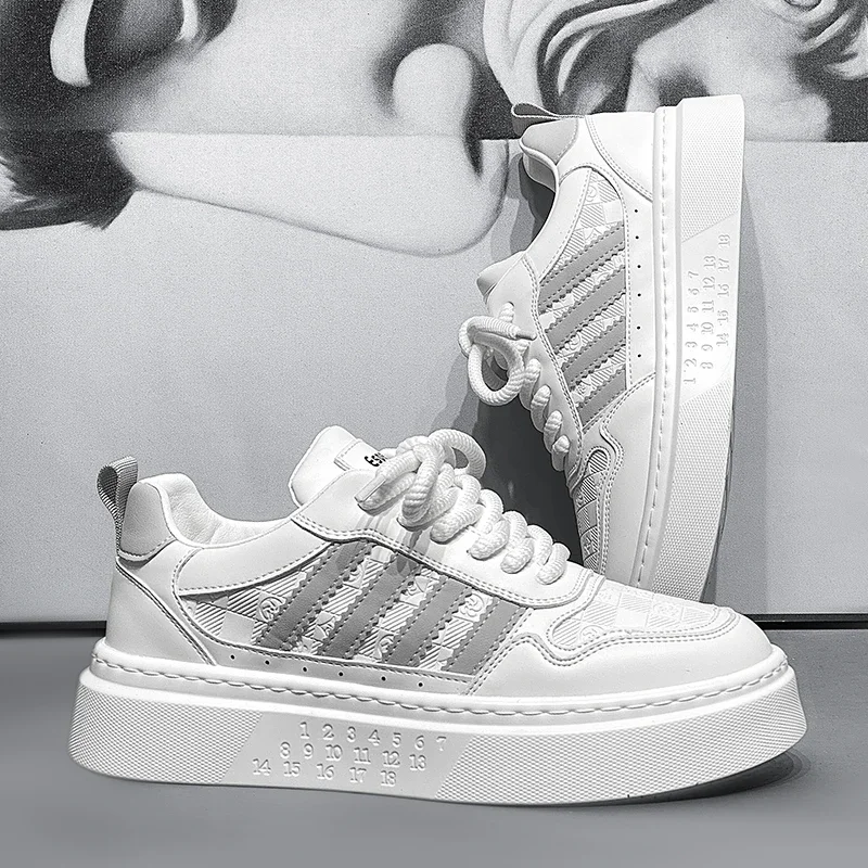 Fashionable New Men's Sports Shoes Breathable Student Versatile Men's Board Shoes 2025 Men's Casual Summer White Shoes - Image 5